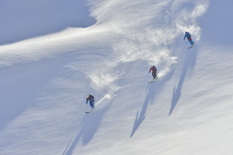 off piste guiding in der Gruppe