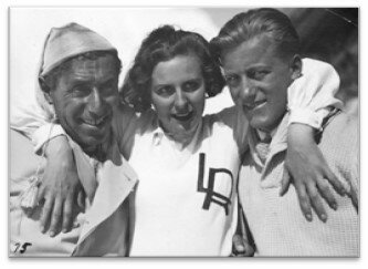 Hannes Schneider, Leni Riefenstahl und Rudi Matt