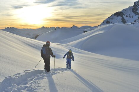 Unverspurt, beste Bedingungen für off piste Guiding